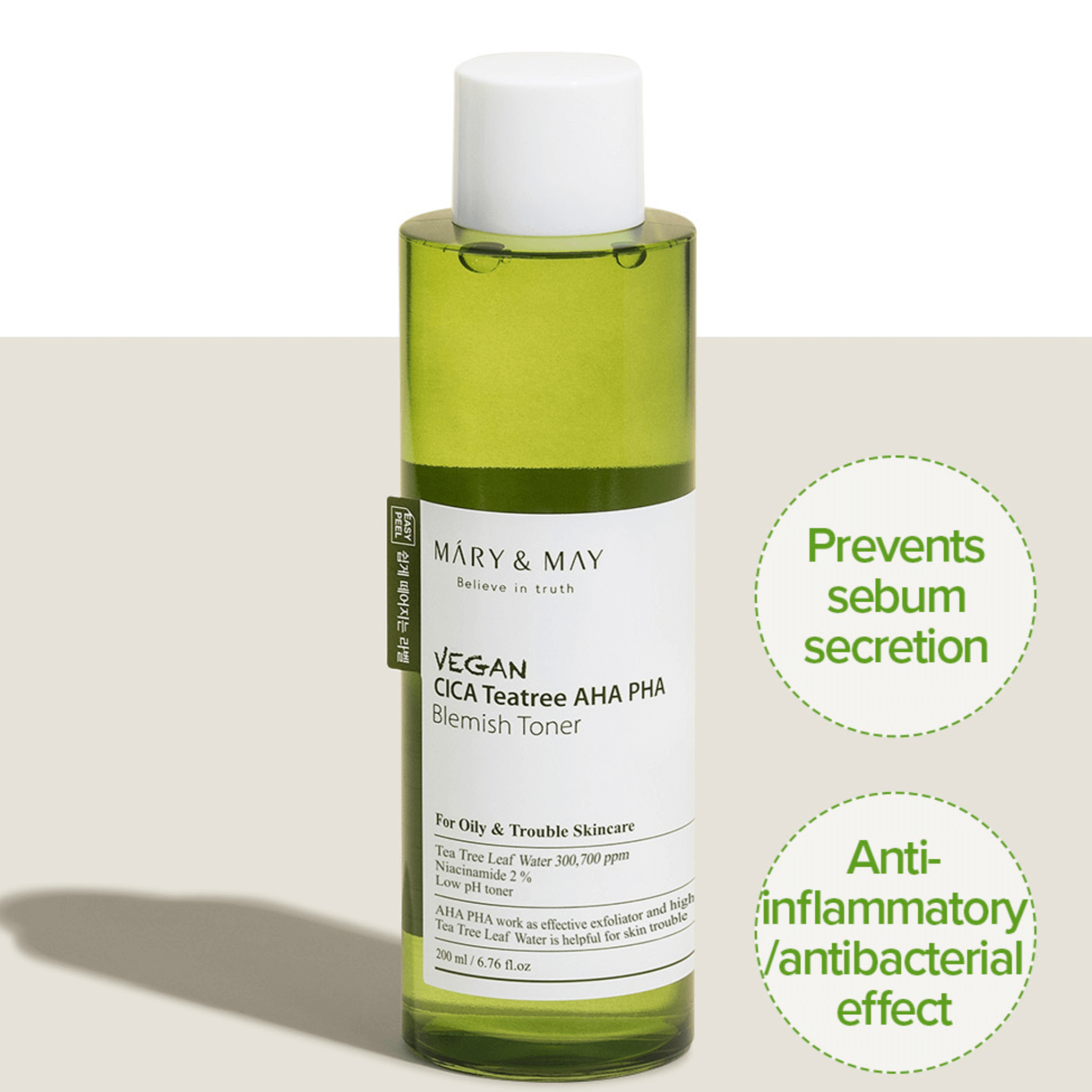 Mary & May Vegan CICA Tea Tree AHA PHA Toner Mary&May