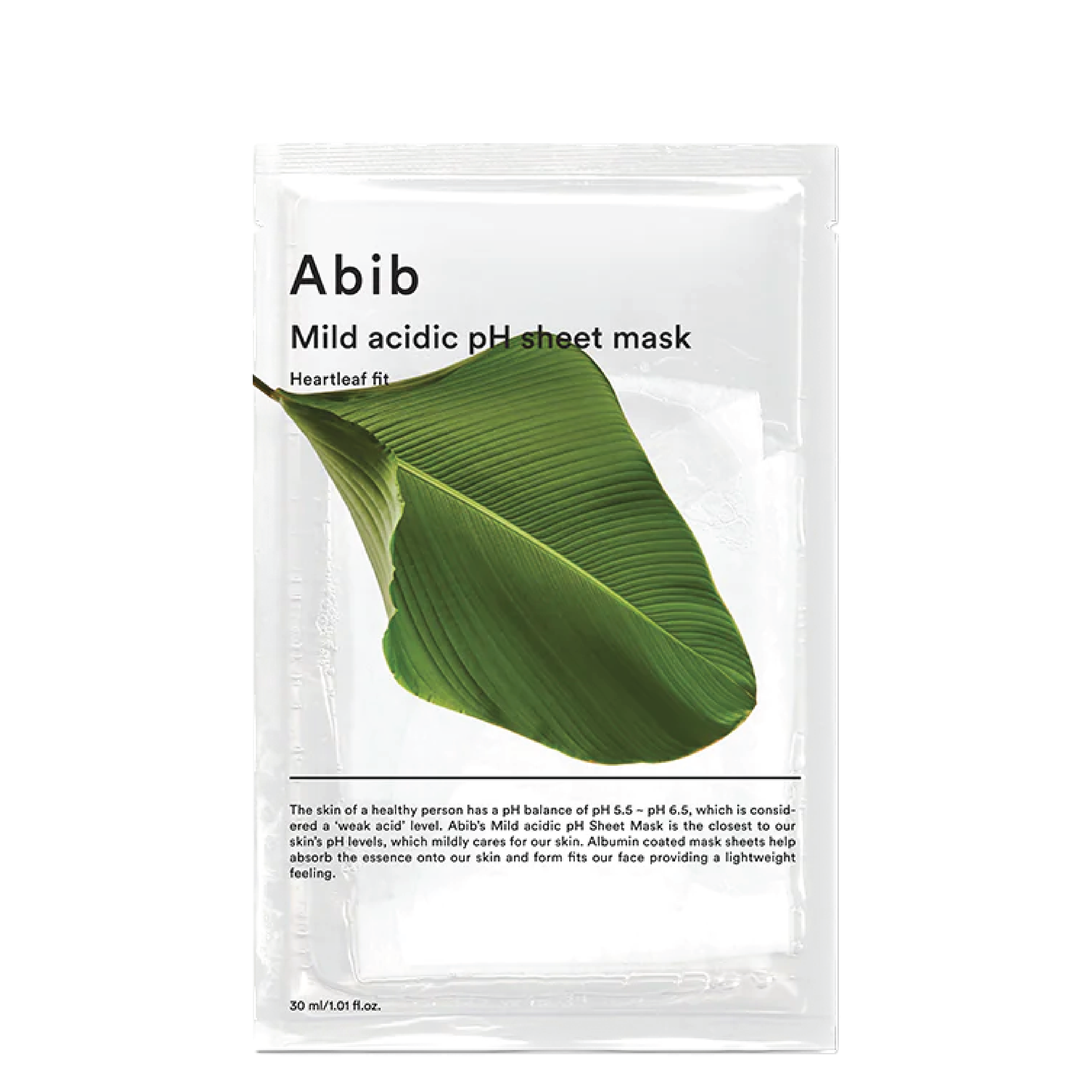 Abib Mild Acidic pH Sheet Mask Heartleaf Fit